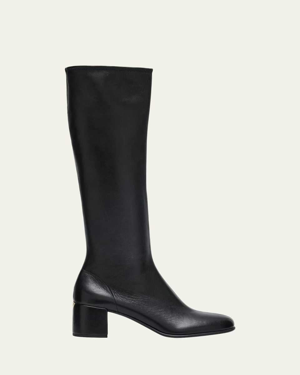 Nappa Stretch Leather Knee-High Boots